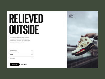 Footwear shop branding design ecommerce footwear grid header minimal shop store typography ui ux web