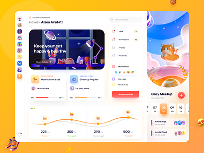 Katto Dashboard - #VisualExploration 3d 3d design 3d illustration app dashboard design desktop gradient illustration interface minimal pet product design saas ui ui design user interface ux web web design