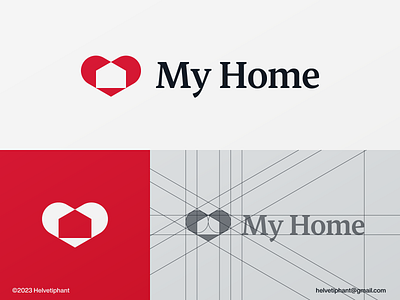 My Home bold logo concepts brand design branding building construction craetive logo designs geometric logo heart logo home house logo housing icon logo logo design logo design grid logotype minimalist logo modern logo negative space logo realtor