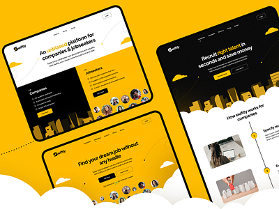 Website redesign • Swiftly ai hiring branding graphic design hiring illustration kulfi design studio landing page landing page design product design redesign satwik pachineela swedish design ui design unbiased hiring ux webai website yellow theme landing page