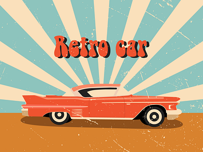 retro car car classic car design graphic design illustration retro vector