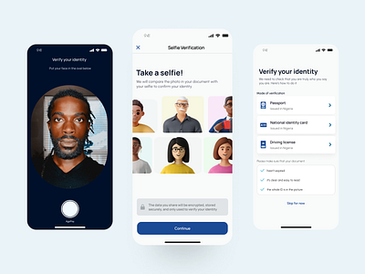 Verify Identity page 3d animation app black branding camera design figma finance fintech game illustration logo mobile app picture selfie ui ux verification verify