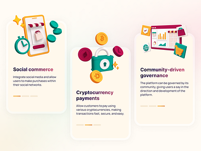 Web3 E-Commerce Platform 3d animation blockchain branding cryptocurrency design e commerce graphic design illustration platform ui web3