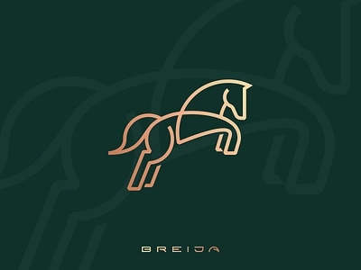 Breija Horse Logo Design animal branding breeding breija design gedas meskunas glogo graphic design horse icon illustration jockeys jump logo mustang outline riding stalion tail vector