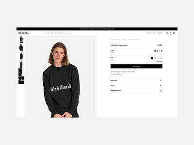 Labadiena Ecommerce Website animation design ecommerce juste navickaite product page typography ui design uiux ux design web design
