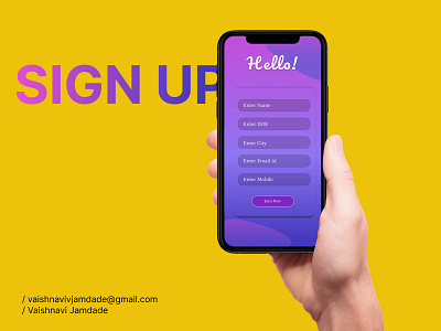Sign Up Mobile UI Design 3d branding graphic design logo ui