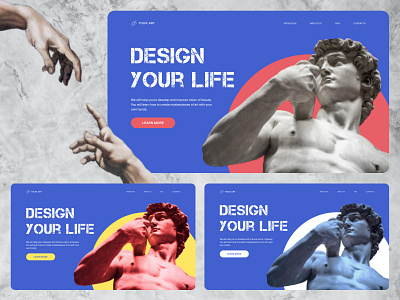 First screen, design concept - YOUR.ART branding design figma graphic design homepage illustration photoshop ui user experience user interface ux web web design
