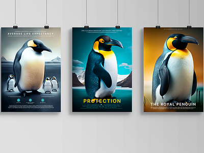 Penguin posters design font poster posters style typography