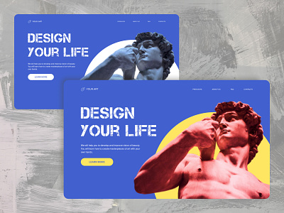 First screen, design concept - YOUR.ART art branding design figma graphic design homepage illustration photoshop ui user experience user interface ux web web design