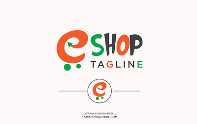 E shop logo brand identity branding design e mark e shop logo flat graphic design icon logo logo design logo inspire logo mark logo type logos market modern logo online shop shop logo shopping vector