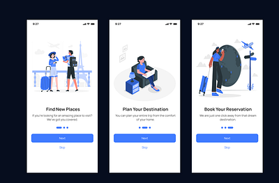 Travel App Onboarding Screens app design ui ux