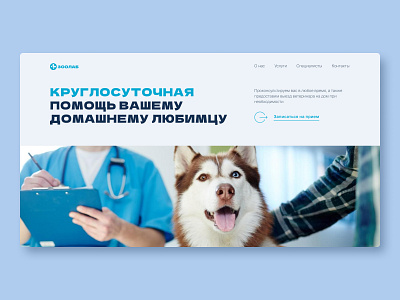 First screen, design concept - Vet Clinic branding design figma graphic design home page homepage illustration landing landing page photoshop ui user experience user interface ux vet vet clinic web web design