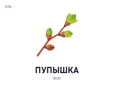 Пупы́шка / Bud belarus belarusian language daily flat icon illustration vector