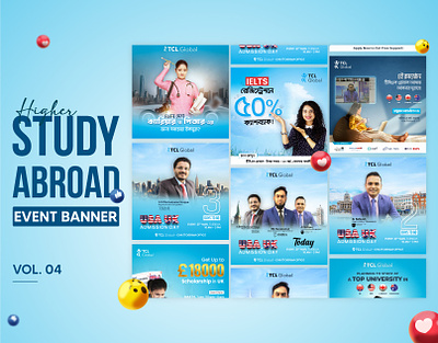Study Abroad Social Media Banner (Vol: 04) abroad education consultancy education higher education overseas education social media post spot assessment day study abroad study abroad consultants
