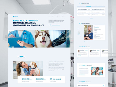 Landing page, design concept - Vet Clinic branding design figma graphic design home page homepage illustration landing landing page photoshop ui user experience user interface ux vet vet clinic web web design