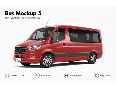 Mercedes Sprinter Bus Mockup advertising campaign bus mockup mercedes mockup template van mockup vehicle mockup vehicle wrap wrap wrapping