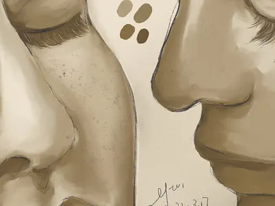 Their rainy day ☔️ human illustration original painting