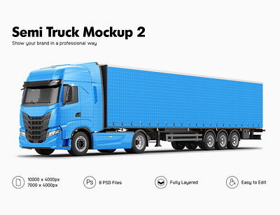 Iveco S-Way Semi Truck Mockup iveco mockup semi truck mockup trailer truck truck mockup vehicle mockup vehicle wrap wrapping