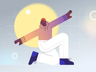 A Boy in casual look. boy colorful gradient illus illustration motion graphics