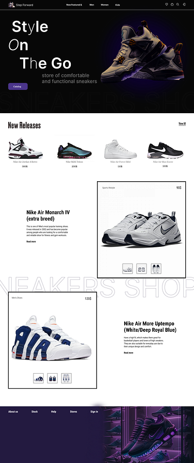 Sneakers branding illustration landind logo nike sneakers web d web disigner