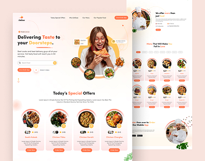 Food Delivery - Website Design app design colorful design dark design dark ui design figma food food delivery prototyping ui ui ux user interface web application website