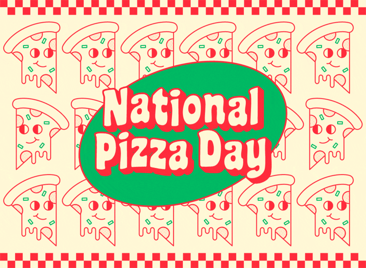 National Pizza Day animation art branding character design day design graphic design icon illustration italy motion pizza shapes typography vector wavy