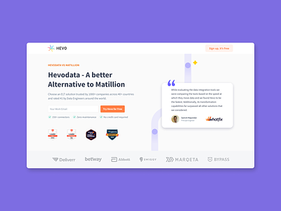 Hevodata - the better alternative branding graphic design landing page ux website design