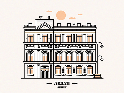 Arami Street ~ Yerevan architecture armenia armenian designer armenian illustrator artwork building come to armenia come to yerevan design graphic design graphicdesign illustration lineart old building street vector vector graphics vectorart yerevan yerevan illustration