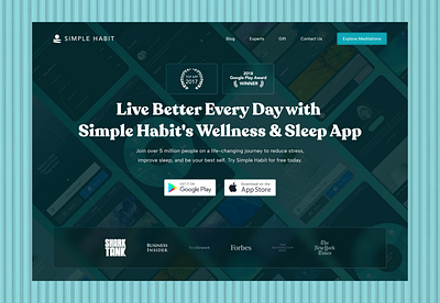 SimpleHabit Website Hero design habits landing page ui web website