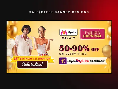 Sale/Offers Banner Design for Upcoming/ Live Sale on Sites. banner branding design illustration layoutdesign social media socialmediads ui