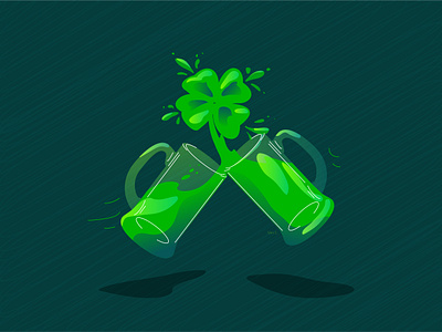 Happy St Patrick's day ! beer cheers design feast glasses green illustration irish liquid lucky charm plant saint patricks saint patricks day transparency vector
