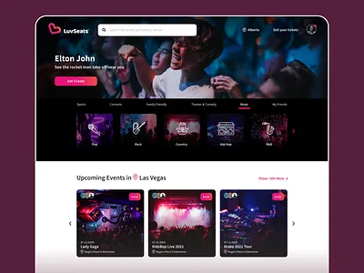 Online Ticket Marketplace Homepage app homepage carousel categories desktop app event website events header homepage interface mobile app online ticket marketplace ticket app ticket website ui ux
