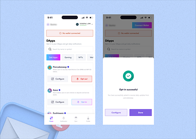 Opt-in DApp crypto crypto app dapp design opt in ui ui design