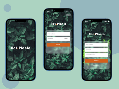 Plant App - Login/Signup design green illustration logo mobile app plantapp ui ui design
