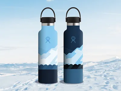 Arctic-themed Hydro Flask Design Concept arctic design concept glacier halftone halftone illustration hydro flask iceberg icebergs illustration tumbler vector illustration water bottle winter