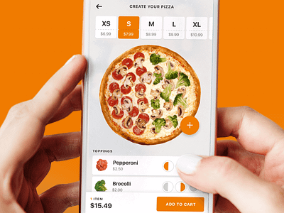 Pizza ordering app app branding delivery app design interaction design motion graphics pizza pizza app style guide typography ui ux visual design