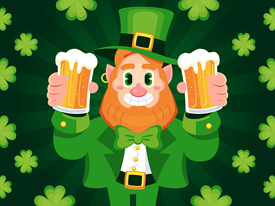 St. Patrick's Day ☘️ beard beer clover freepik green hat illustration leprechaun mug orange shamrock st patricks day
