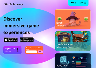 Simple Landing Page - Game app branding game game app graphic design landing page ui web website