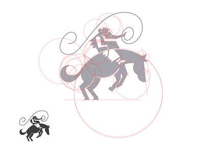 Cowboy Logo circular grid cowboy logo design graphicdesign horse logo illustration logo minimal vector