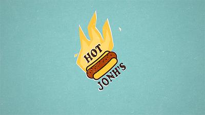 Hot John's 2d animation animation cartoon cooking fast food fire food hot dog logo logo animation motion graphics restaurant snack weenie