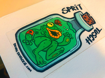 Sprittusch sticker aalborg character illustration sticker stickermule