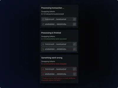 processing transaction cryptocurrency modal progress trade ui uxui