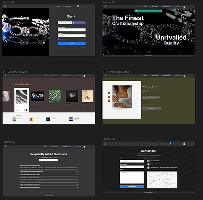 Website mock-up of online jewelry store branding graphic design illustration mobiledesign ui uidesign uiuxdesign ux uxdesign wesitedesign