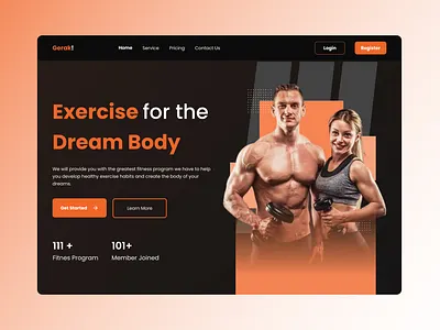 Fitness Landing Page - Gerak! fitnes graphic design landing page sport ui ux workout