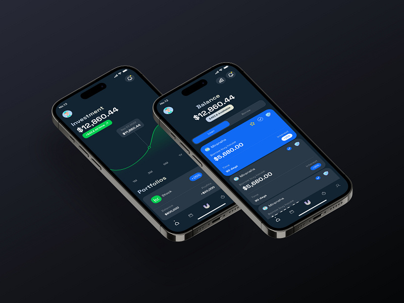 Invest Darkmode App app darkmode design finance invest ios kit mobile template ui ultimate