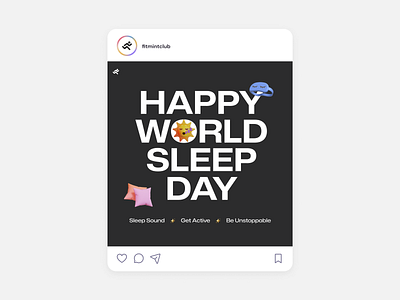 Happy World Sleep Day 3d 3d illustrations graphic design icons instagram post marketing social media world sleep day