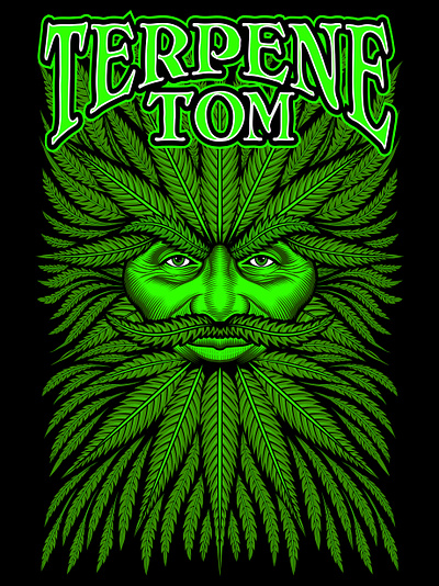 "Green Man" T-shirt illustration for Terpene Tom adobe fresco adobe illustrator apparel cannabis curtis illustration design green illustration illustrations illustrator logo logo design merchandise plants portrait poster art screen printing silkscreen vector vector art