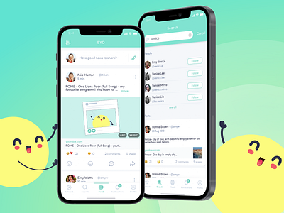 Brighten Your Day Social Media App animation figma graphic design illustration mobile design ui ux