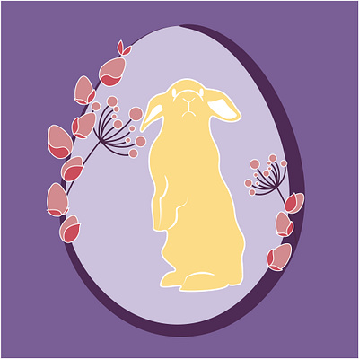 Lillac Easter Rabbit celebration easter easter egg egg eggs flowers graphic design lilac rabbit yellow