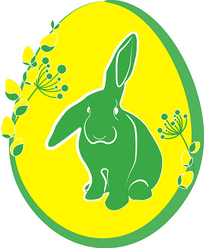 Spring Easter Rabbit easter easter rabbit eggs green green and yellow rabbit royal yellow spring spring rabbit